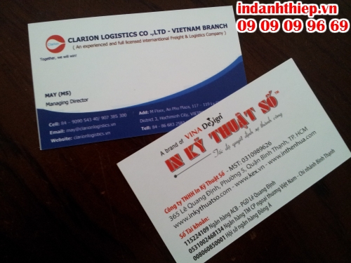 In ấn name card thực hiện tại Công ty TNHH In Kỹ Thuật Số